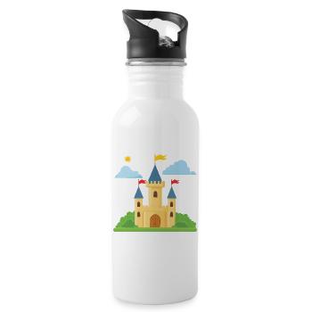 Schloss - Trinkflasche mit integriertem Trinkhalm - Weiß - Rechts