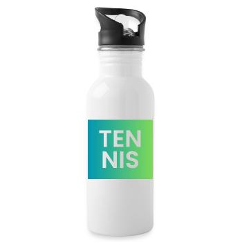 Tennis Gradient Typography - Water bottle with straw - white - Right
