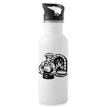 Baker - Water bottle with straw - white - Right