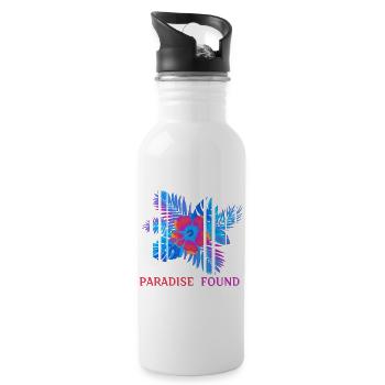 Hibiscus Neon Paradise Found - Water bottle with straw - white - Right