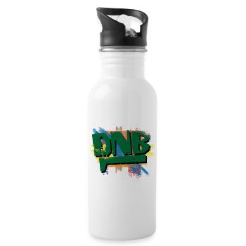 DNB-Graffiti-Ausbruch - Trinkflasche mit integriertem Trinkhalm - Weiß - Rechts