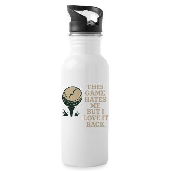 Funny golf humor, sarcastic dad, - Water bottle with straw - white - Right