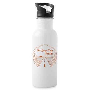 The Long Way Home – The Journey is the Goal - Water bottle with straw - white - Right