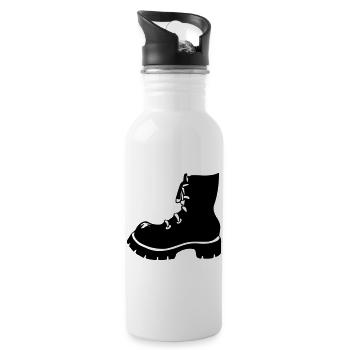 Punk Schuh Stiefel - Trinkflasche mit integriertem Trinkhalm - Weiß - Rechts