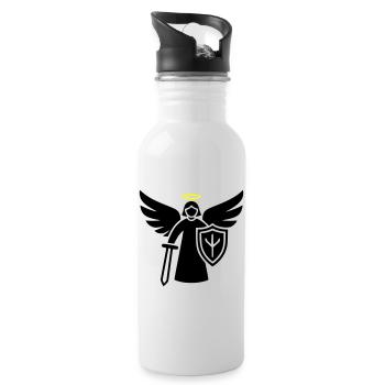 Warrior Angel Pictogram Shield - Water bottle with straw - white - Right