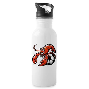 Crab with soccer ball - Water bottle with straw - white - Right