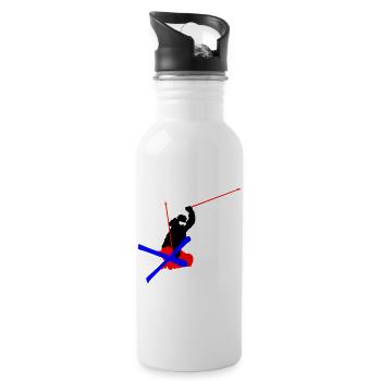 Freestyle ski - Trinkflasche mit integriertem Trinkhalm - Weiß - Rechts