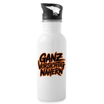Ganz vorsichtig nähern Brush-Design - Trinkflasche mit integriertem Trinkhalm - Weiß - Rechts