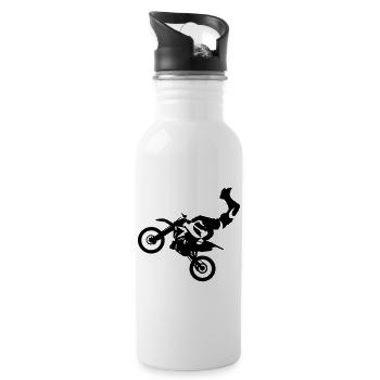Motocross - Water bottle with straw - white - Right