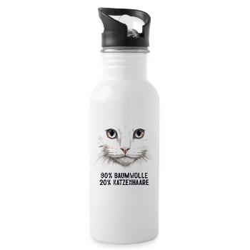 Katzenmama Geschenke Katzen Mama Katzenliebhaberin - Trinkflasche mit integriertem Trinkhalm - Weiß - Rechts