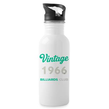 Vintage 1966 – Billiards Club Retro Birth Year - Water bottle with straw - white - Right