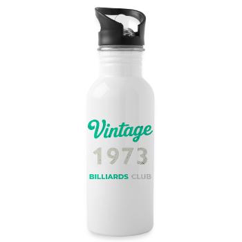 Millésime 1973 – Année de naissance rétro du Billiards Club - Gourde avec paille intégrée - blanc - Droite