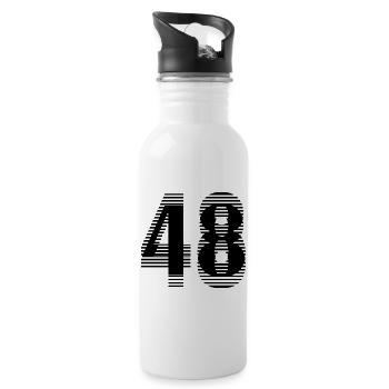 Numéro de course 48 – Passion du sport automobile - Gourde avec paille intégrée - blanc - Droite