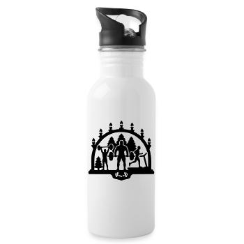 gym schwibbogen weihnachten - Trinkflasche mit integriertem Trinkhalm - Weiß - Rechts