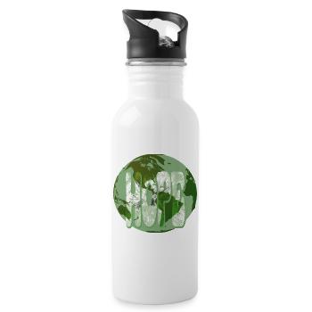 EarthLove Glyphs Green - Water bottle with straw - white - Right