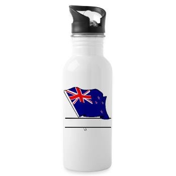 New Zealand – Text space - Water bottle with straw - white - Right