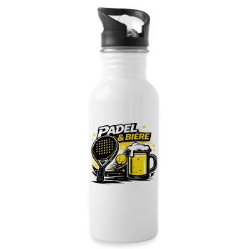 Padel and Beer Graphic Sport - Water bottle with straw - white - Right