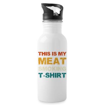 Meat Tuxedo T-Shirt – Grillfreund - Water bottle with straw - white - Right