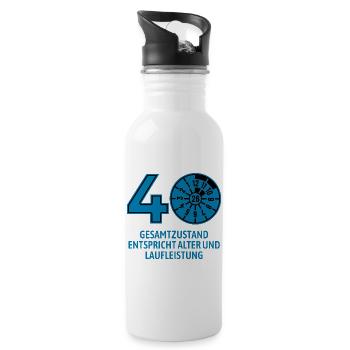 HU January 2026 - 40 Years - Birthday Gift - Water bottle with straw - white - Right
