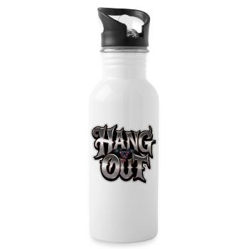 Hang Out Bat Horror Saying For Dark - Water bottle with straw - white - Right