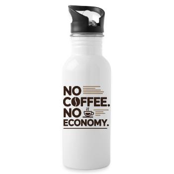 Pas de café, pas d’économie - Business Kaffee - Gourde avec paille intégrée - blanc - Droite