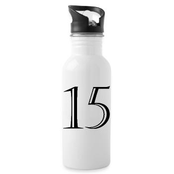 15. 15 YEARS. 15th ANNIVERSARY. 15 YEAR ANNIVERSARY. - Water bottle with straw - white - Right
