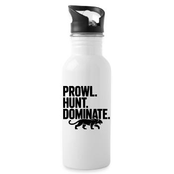 Prowl. Hunt. Dominate. - Water bottle with straw - white - Right