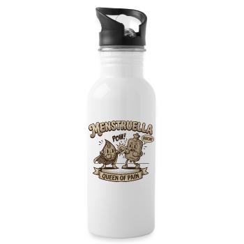 Menstruella Boxkampf – Wärmflasche Retro Design - Trinkflasche mit integriertem Trinkhalm - Weiß - Rechts