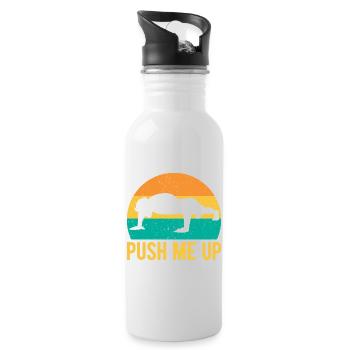Fitness Fanatics Push Me Up Calisthenics Gym - Trinkflasche mit integriertem Trinkhalm - Weiß - Rechts