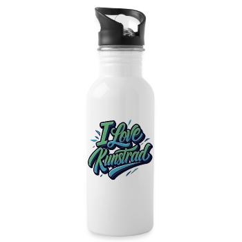 Artistic cycling, artistic cycling, indoor cycling - Water bottle with straw - white - Right