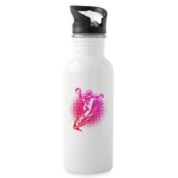 Handball Fans aufgepasst schlichtes Statement für - Water bottle with straw - white - Right