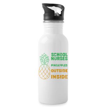School Nurse Hospital Medicine - Water bottle with straw - white - Right