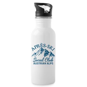 Apres Ski Social Club Austrian Alps - Trinkflasche mit integriertem Trinkhalm - Weiß - Rechts