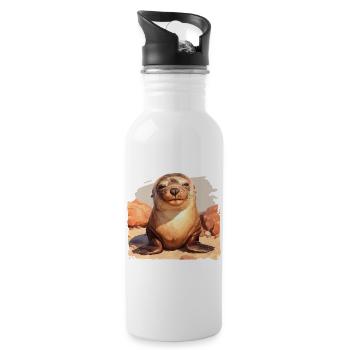 Sea Lions Sea Lion - Water bottle with straw - white - Right