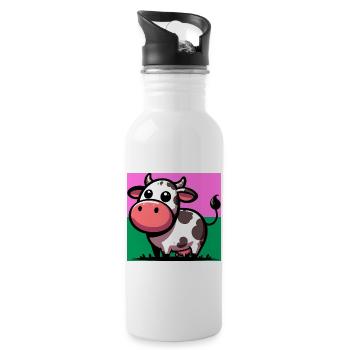 cow - Water bottle with straw - white - Right