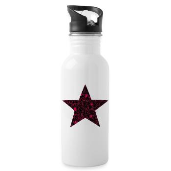 Stern Design für Sozialisten - Trinkflasche mit integriertem Trinkhalm - Weiß - Rechts