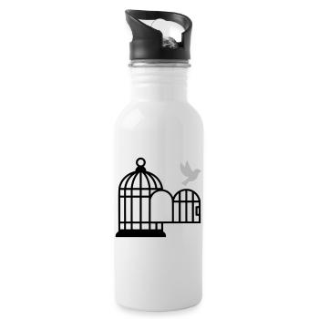 Birdcage Liberté Ouverte - Gourde avec paille intégrée - blanc - Droite
