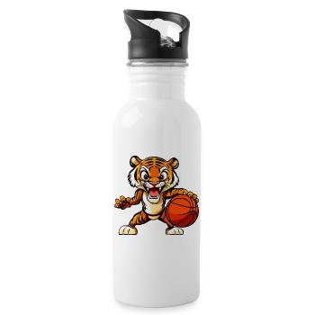 Tiger Basketball / Hooper Baller - Water bottle with straw - white - Right