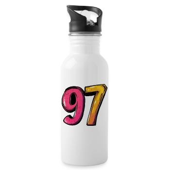 97 Nombre Coloré - Gourde avec paille intégrée - blanc - Droite
