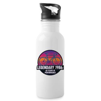 Legendary 1986 Vintage Road Bike 40th Birthday - Water bottle with straw - white - Right