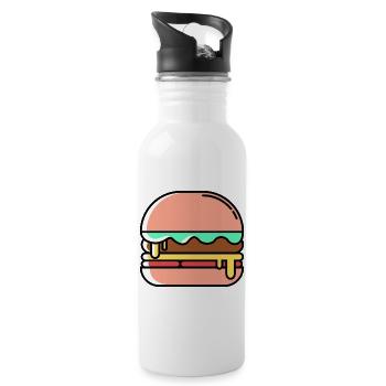 Burger Icon - Water bottle with straw - white - Right