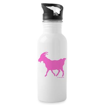 Sündenbock rosa - Trinkflasche mit integriertem Trinkhalm - Weiß - Rechts