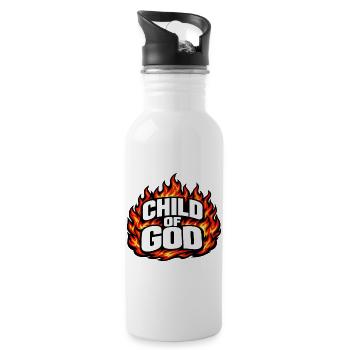 Child of God Flames Streetwear - Water bottle with straw - white - Right
