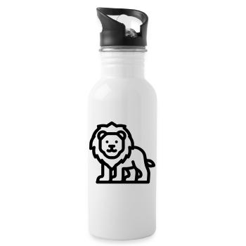 lion - Water bottle with straw - white - Right