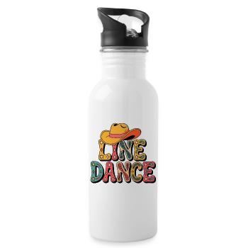 Live Dance Retro - Trinkflasche mit integriertem Trinkhalm - Weiß - Rechts