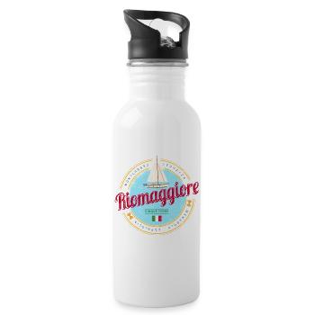 Riomaggiore Cinque Terre La Spezia Italien Design - Trinkflasche mit integriertem Trinkhalm - Weiß - Rechts