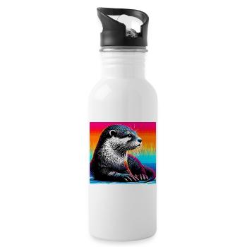 loutre - Gourde avec paille intégrée - blanc - Droite