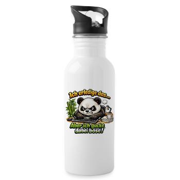 Ich mach das aber ich gucke dabei böse panda - Trinkflasche mit integriertem Trinkhalm - Weiß - Rechts