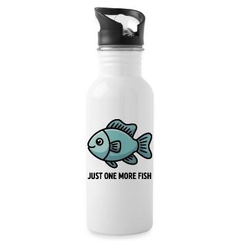 Nur noch ein Geschenk für Fisch-Cartoon-Aquarienliebhaber - Trinkflasche mit integriertem Trinkhalm - Weiß - Rechts