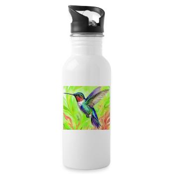 Kolibri - Trinkflasche mit integriertem Trinkhalm - Weiß - Rechts